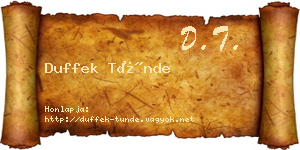Duffek Tünde névjegykártya