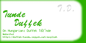 tunde duffek business card